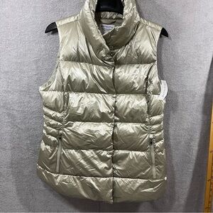 NWT ATHLETA Downtown Shine Vest Women's Size large tall Oyster Shine 426790